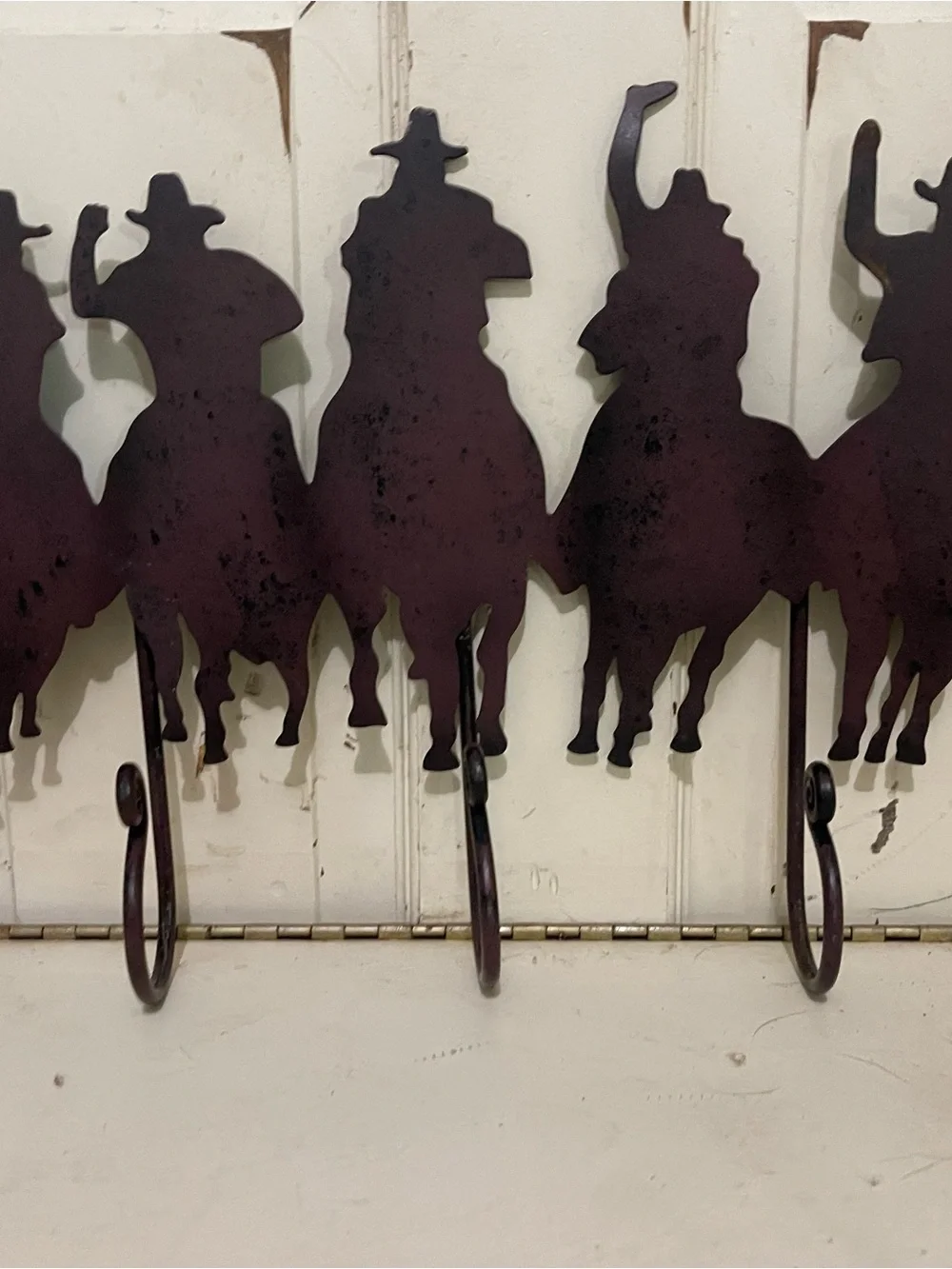 Rustic Cowboy Silhouette Wall Hook - Brown